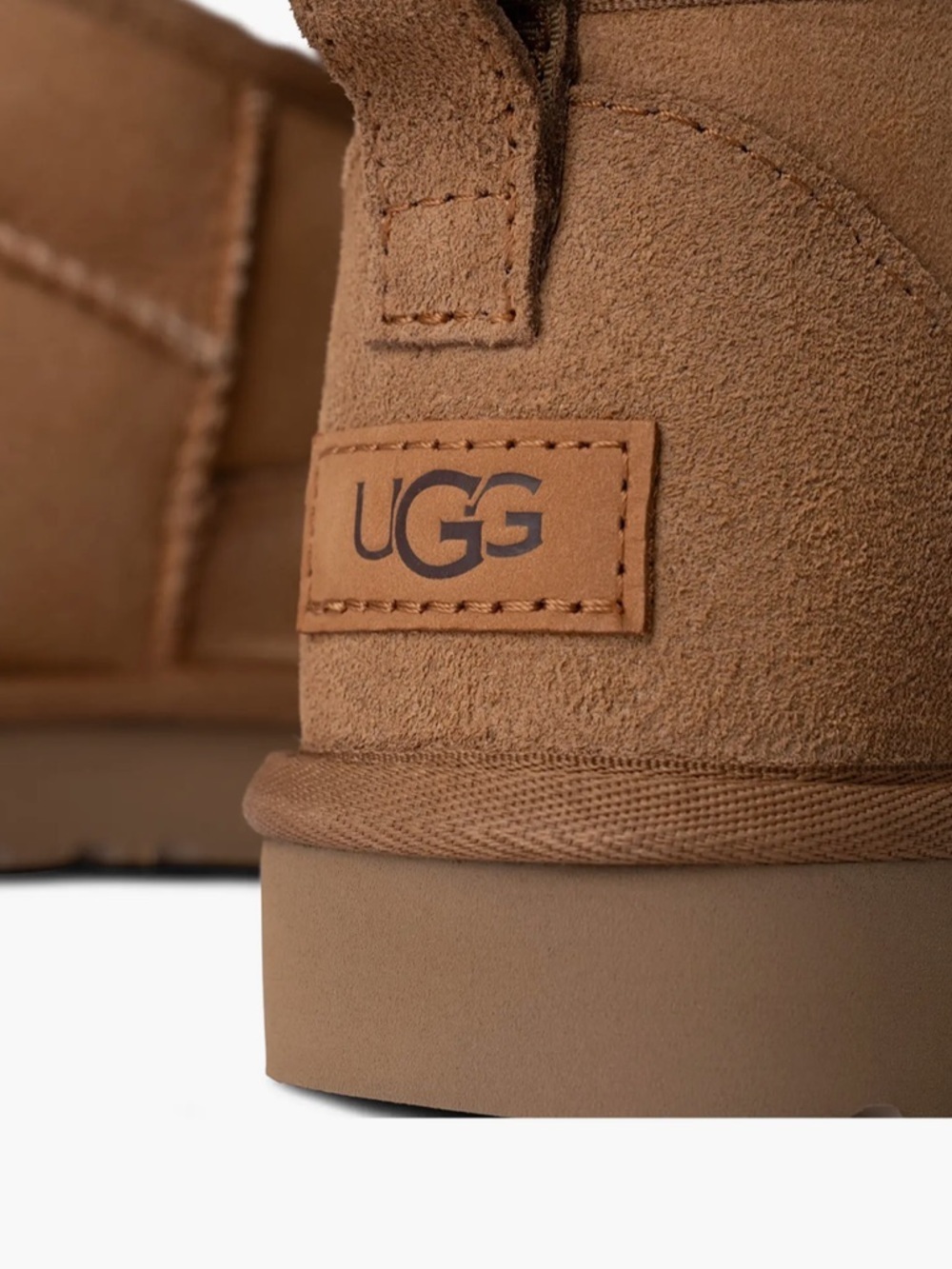 UGG Classic ultra mini boots tan Suede Shearling Lined Ankle short sz 7 - Picture 9 of 16